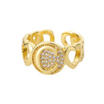 Load image into Gallery viewer, Rainbow Zircon Letter Rings for Women Gold Color Stainless Steel Initial Ring Adjustable Wedding Couple Rings Boho Jewelry Bague