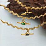 Load image into Gallery viewer, Stainless Steel Glass Cone Shaped Pendant Necklace