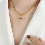 Load image into Gallery viewer, Stainless Steel Glass Cone Shaped Pendant Necklace