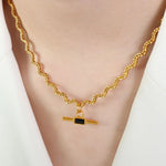 Load image into Gallery viewer, Stainless Steel Glass Cone Shaped Pendant Necklace