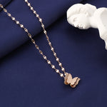 Load image into Gallery viewer, Stainless steel double layer butterfly necklace women's clavicle chain

