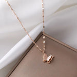 Load image into Gallery viewer, Stainless steel double layer butterfly necklace women's clavicle chain

