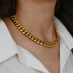 Load image into Gallery viewer, Hip Hop Stainless Steel Necklace Women's Cuban Chain Necklace Ornament
