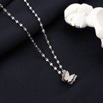 Load image into Gallery viewer, Stainless steel double layer butterfly necklace women's clavicle chain
