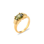 Load image into Gallery viewer, Strong Prong Setting Oval Cutt 3A Zircon Shiny Green Red Black White Stone Ring Stainless Steel 18K Gold Plated Rings For Women
